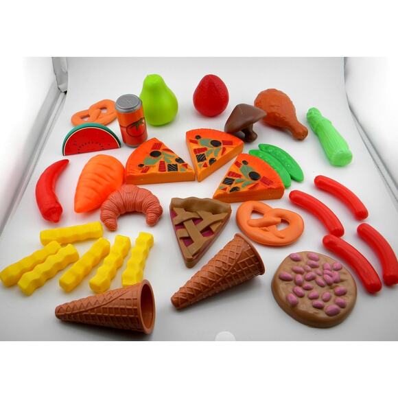 Large‎ Lot of Play Food Dessert Snacks Fruit Plastic Cardboard Grocery Store - Picture 2 of 8